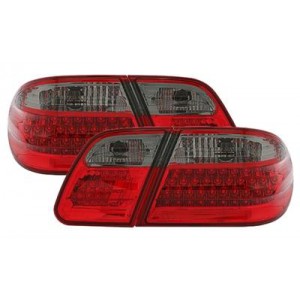 Čirá světla Mercedes Benz E-tř. W210 95-02 – LED, červená/kouřová