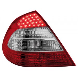 Čirá světla Mercedes Benz W211 E-tř. 02-06 – LED, červená/krystal