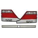 Čirá světla Mercedes Benz W140 97-99 S-tř. - LED, červená/krystal