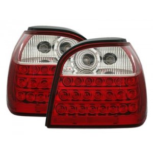 Čirá světla VW Golf III 91-98 – LED, červená/krystal