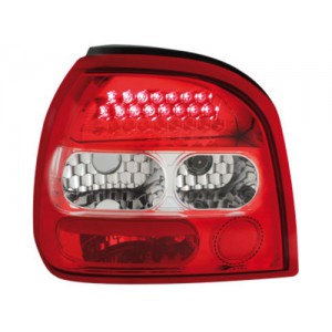 Čirá světla VW Golf III 91-98 – LED, červená/krystal