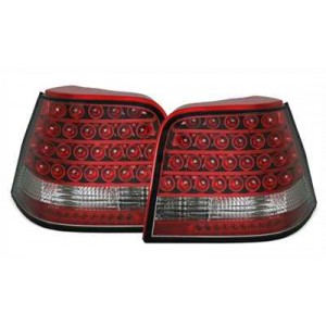 Čirá světla VW Golf IV 97-06 – LED, červená/krystal