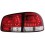 Zadní čirá světla VW Touareg 02-10 LED, červená/krystal