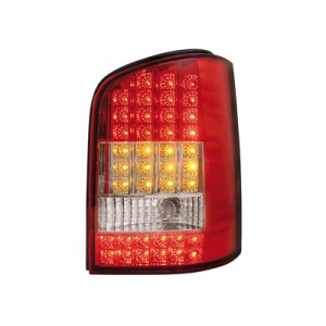 Čirá světla VW T5 03-09 - LED, červená/krystal